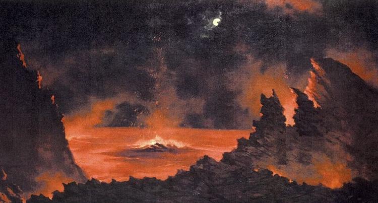 Jules Tavernier Volcano at Night Germany oil painting art